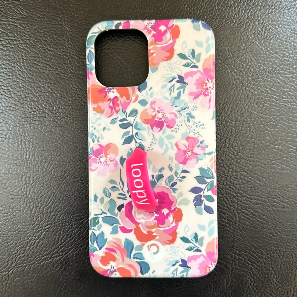 iPhone 12 pro Floral Loopy Case with new bright pink loop